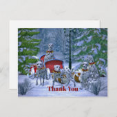 Carte Postale Dalmatien ancien traîneau neige Noël Merci (Devant / Derrière)