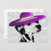 Carte Postale Dalmatien Avec Casquette Violet Large Brimé (Devant / Derrière)