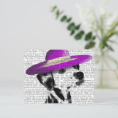 Carte Postale Dalmatien Avec Casquette Violet Large Brimé (Debout devant)