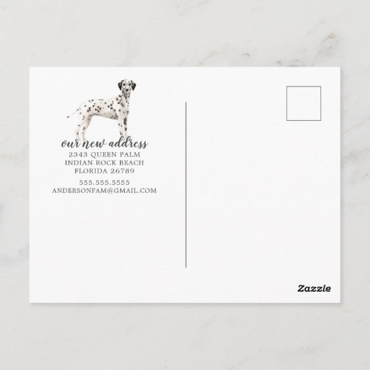 Carte postale Dalmatienne Moving Faire-part (Dos)