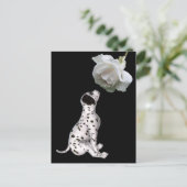 Carte Postale Dalmatienne Puppy Et Rose Blanche (Debout devant)