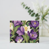 Carte Postale Damas élégant avec fleurs de crocus (Debout devant)