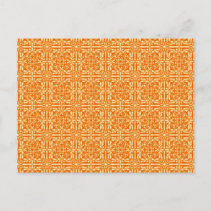 Carte Postale Damas médiéval Fleur-de-lis, mandarine orange