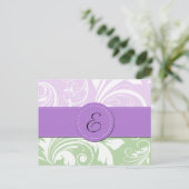 Carte Postale Damas pourpres, Damas vert, Monogramme (Debout devant)