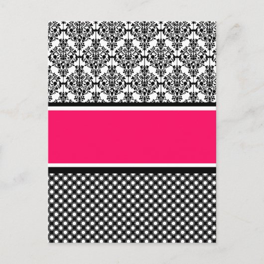 Carte Postale damas rose chaud (Devant)