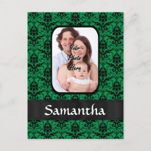 Carte Postale Damas vert et noir