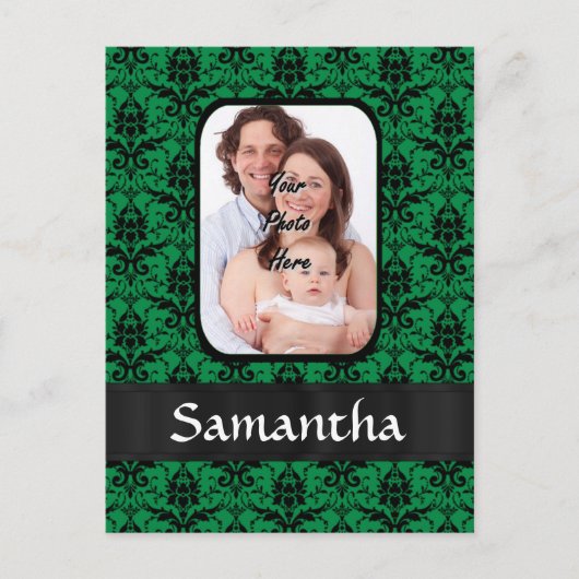Carte Postale Damas vert et noir (Devant)