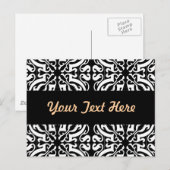 Carte Postale Damask 1 (noir et blanc) (Devant / Derrière)