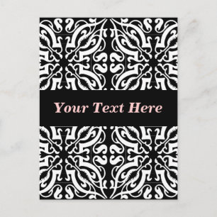 Carte Postale Damask 1 (noir et blanc)