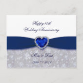 Carte postale Damask 45th Mariage Anniversary (Devant)