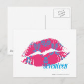 Carte Postale Damask Aqua-Magenta (Devant / Derrière)