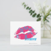 Carte Postale Damask Aqua-Magenta (Debout devant)