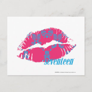 Carte Postale Damask Aqua-Magenta