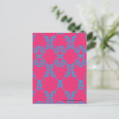 Carte Postale Damask Aqua-Magenta (Debout devant)