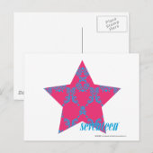 Carte Postale Damask Aqua-Magenta 2 (Devant / Derrière)