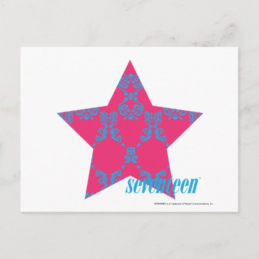 Carte Postale Damask Aqua-Magenta 2 (Devant)