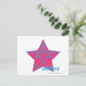 Carte Postale Damask Aqua-Magenta 2 (Debout devant)