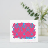 Carte Postale Damask Aqua-Magenta 3 (Debout devant)