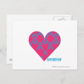 Carte Postale Damask Aqua-Magenta 4 (Devant / Derrière)