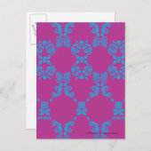Carte Postale Damask Aqua-Purple (Devant / Derrière)