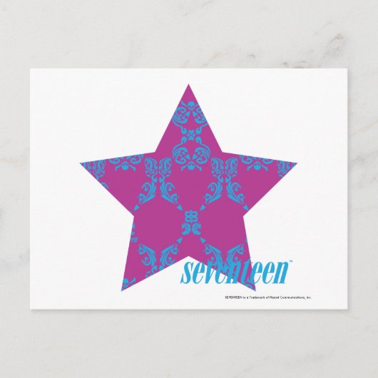 Carte Postale Damask Aqua-Purple 3 (Devant)