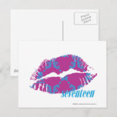 Carte Postale Damask Aqua-Violet (Devant / Derrière)