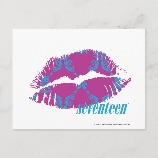 Carte Postale Damask Aqua-Violet (Devant)