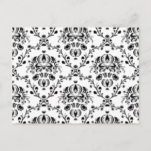 Carte Postale Damask blanc et noir