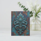 Carte Postale Damask Embossed Fleur-De-Lis (Debout devant)