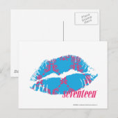 Carte Postale Damask Magenta-Aqua (Devant / Derrière)