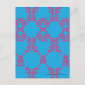 Carte Postale Damask Magenta-Aqua (Devant)