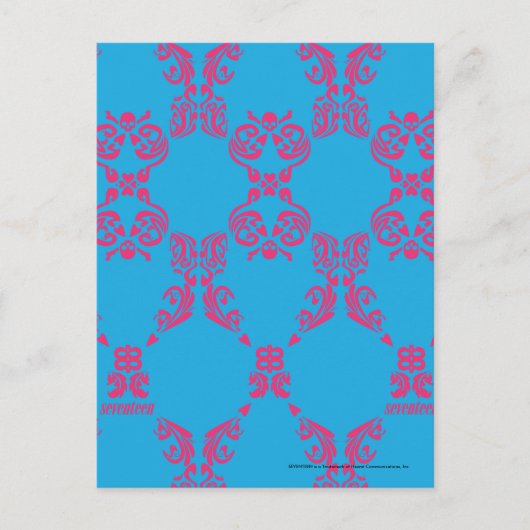 Carte Postale Damask Magenta-Aqua (Devant)