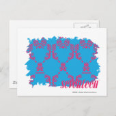 Carte Postale Damask Magenta-Aqua 4 (Devant / Derrière)