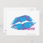 Carte Postale Damask Purple-Aqua (Devant / Derrière)