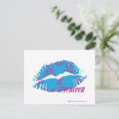 Carte Postale Damask Purple-Aqua (Debout devant)