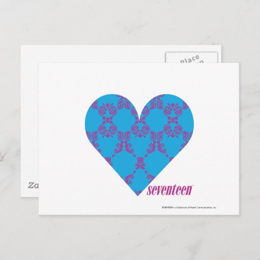 Carte Postale Damask Purple-Aqua 3 (Devant / Derrière)