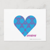 Carte Postale Damask Purple-Aqua 3 (Devant)