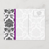 Carte postale Damask RSVP avec pourpre (Dos)