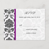 Carte postale Damask RSVP avec pourpre (Devant)