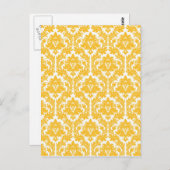 Carte Postale Damask Sunny Yellow (Devant / Derrière)