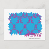 Carte Postale Damask Violet-Aqua 4 (Devant)