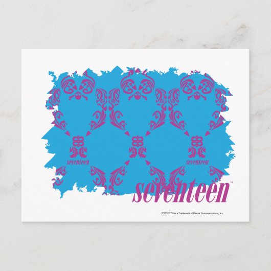 Carte Postale Damask Violet-Aqua 4 (Devant)