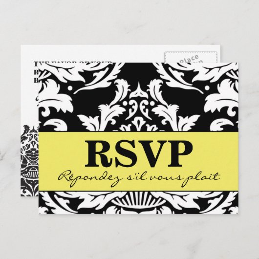 Carte postale damassée traditionnelle (Devant / Derrière)