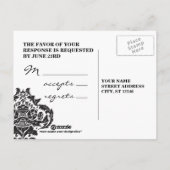 Carte postale damassée traditionnelle (Dos)