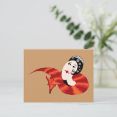 Carte Postale dame à fourrure de renard (Debout devant)