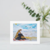 Carte Postale Dame à la plage (Debout devant)