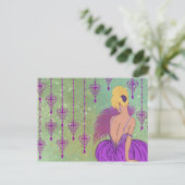 Carte Postale Dame Art déco avec bijoux - BIANCA : Spring Lilac (Debout devant)