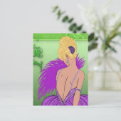 Carte Postale Dame Art Déco - BIANCA : Lilac Printemps (Debout devant)