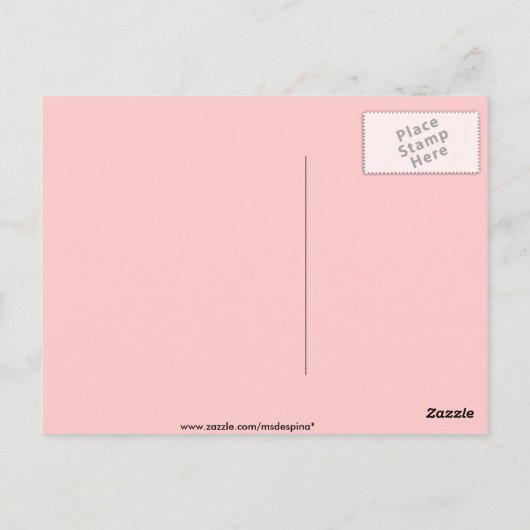 Carte Postale Dame Art déco branchée dans un jardin Rose (Dos)