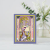Carte Postale Dame Art déco dans le jardin (Debout devant)